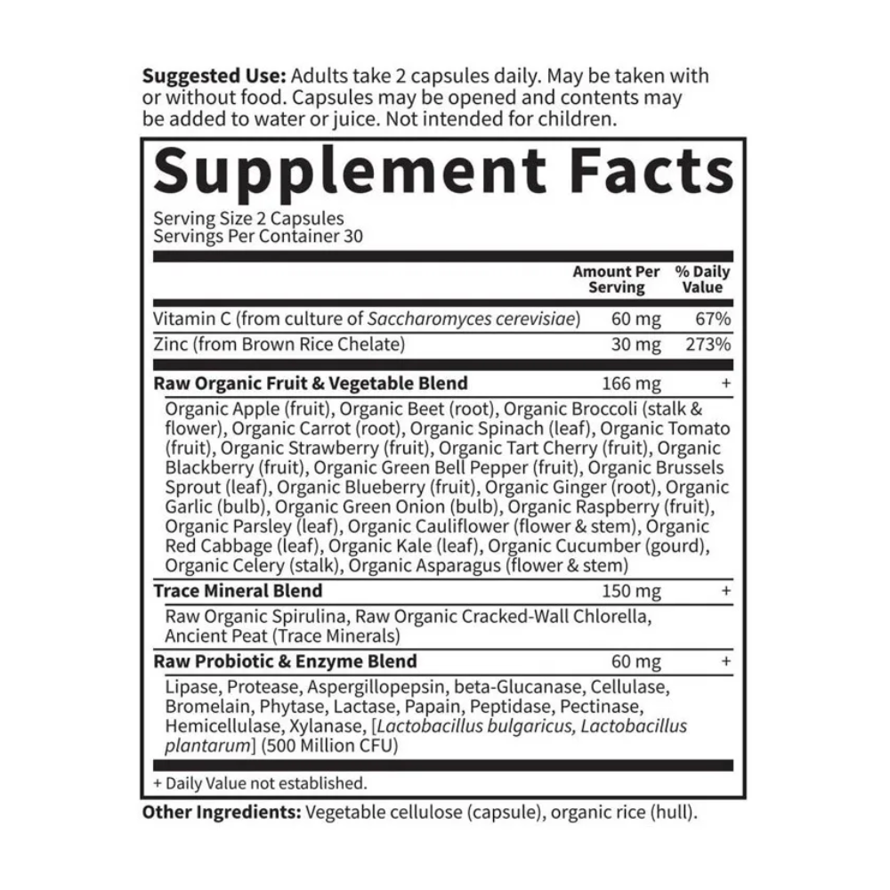 Vitamin Code Vitamina De Zinc Con Vitamina C 60 Cápsulas
