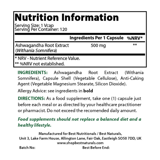 Ashwagandha Adaptogeno Natural 120 caps