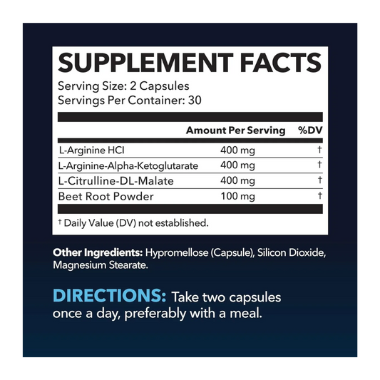Extra Fuerza L Arginina 1200mg Suplemento Óxido Nítrico X 60