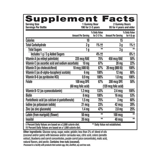 Multivitaminas Diarias Niños Vitaminas C & D Inmune 190gomas