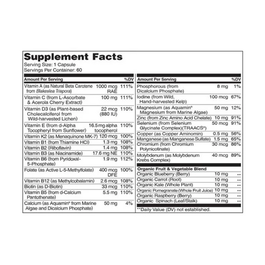 Multivitaminas Diarias Para Hombre 60 Cápsulas Naturelo