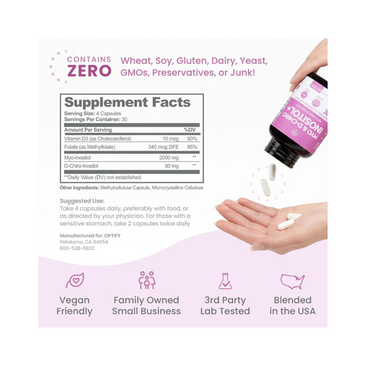 Optify Myo Inositol De 120 Caps Sin Sabor