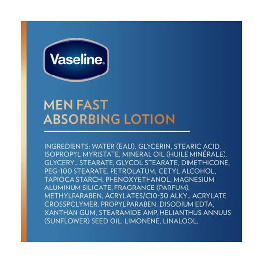 Vaseline Men Fast Absorbing 3-in-1 Locion Corporal 600ml