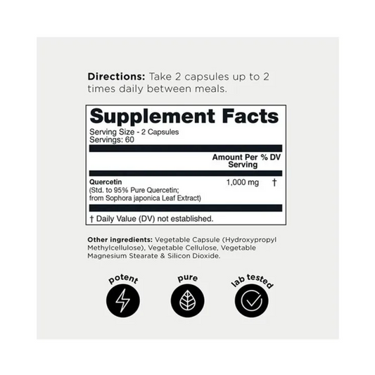 Quercetin 1000mg Quercetina Alta Pureza Sistema Inmune X120