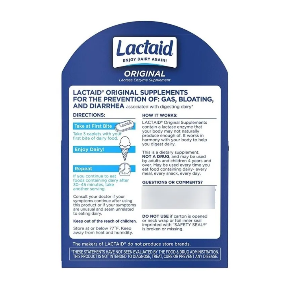 Lactaid Suplemento Lactosa x 120