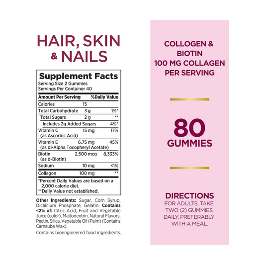 Biotina Cabello Piel Uñas 80 Go
