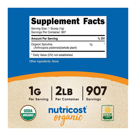 Nutricost Organic Spirulina 2lb