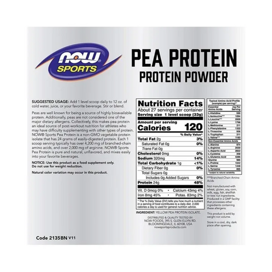 Proteína De Guisante Polvo 2 Libras Pea Protein Now Sports