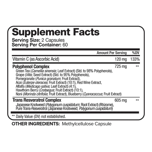 Resveratrol 1450mg Premium Beneficios Antiedad 120 Cápsulas