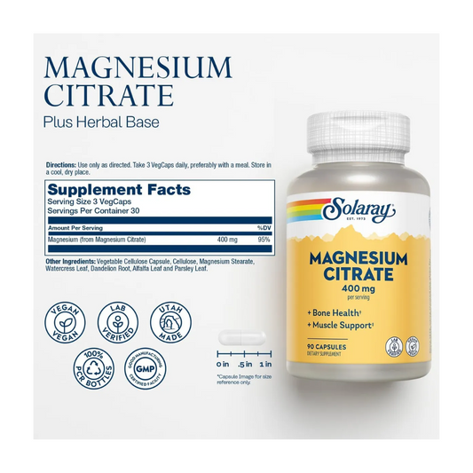 Solaray Magnesium Citrate 400mg
