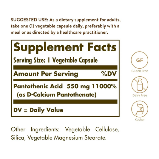 Solgar Ácido Pantoténico 550mg