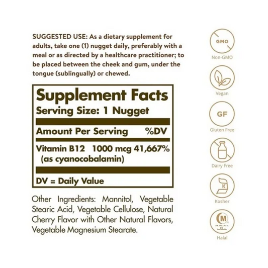 Vitamina B12 Solgar 1000 Mcg