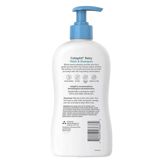 Cetaphil Baby Wash & Shampoo Calendula 2 En 1 Piel Y Cabello