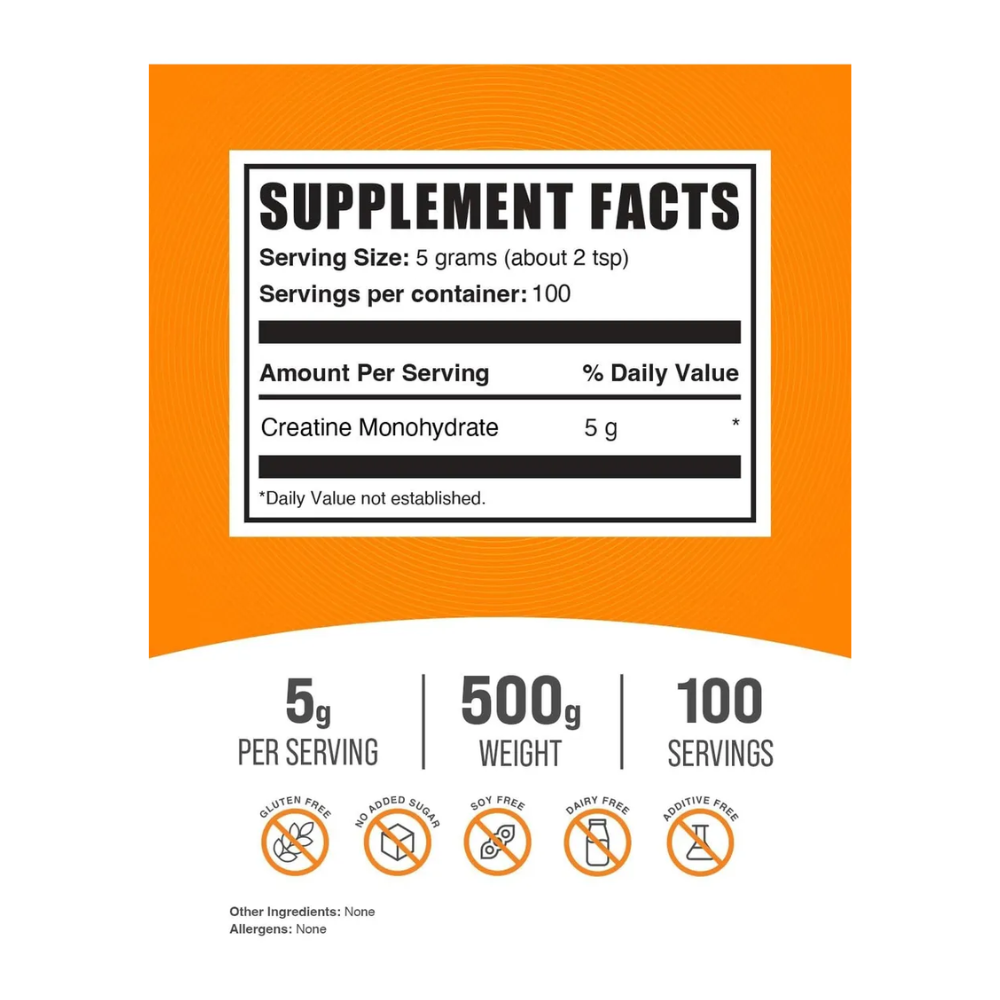 BULK SUPPLEMENTS Creatina Monohidratada 500 Grs