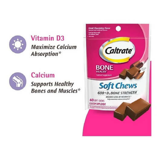 Suplemento Calcio Caltrate 600+d3 Huesos Masticables Suaves