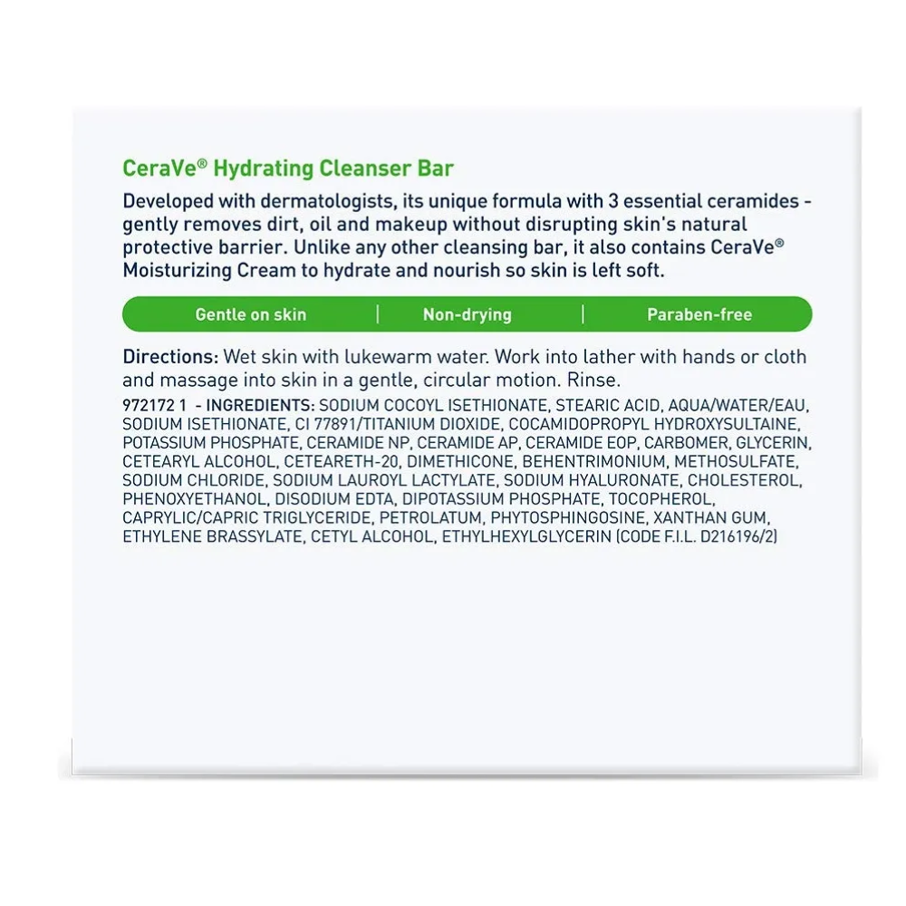 Cerave Hydrating Cleanser Bar (2 barras)