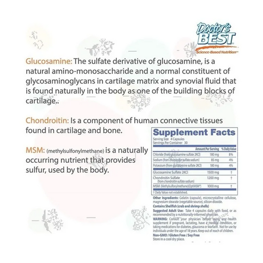 Doctor's Best Glucosamine Chondroitin Msm Articulaciones 120 caps