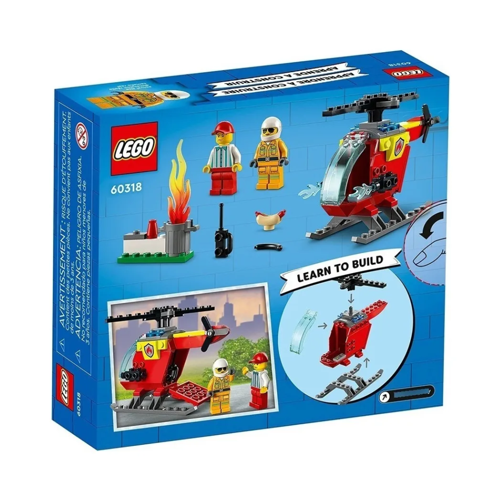 Lego City Helicóptero Bombero 60318 - Kit De Construcción