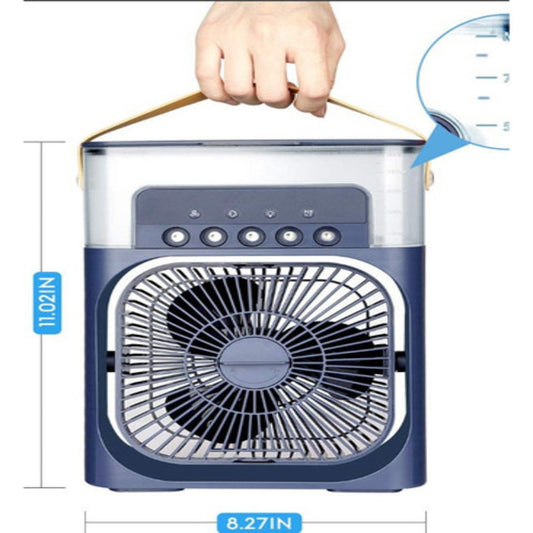 Ventilador de mesa Genérica Mini Ventilador Portátil Climatizador Umidificador com Luz Led Usb con 3 palas de Plástico color negro