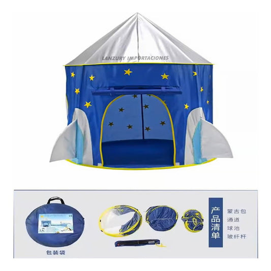 Carpa Infantil En Forma De Castillo Con Tunel Azul