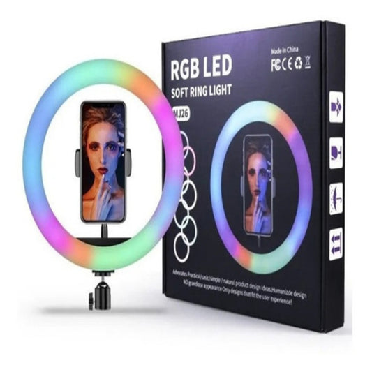 Aro De Luz Rgb Led Flash 20 Cm Fotografía Selfie + Trípode C