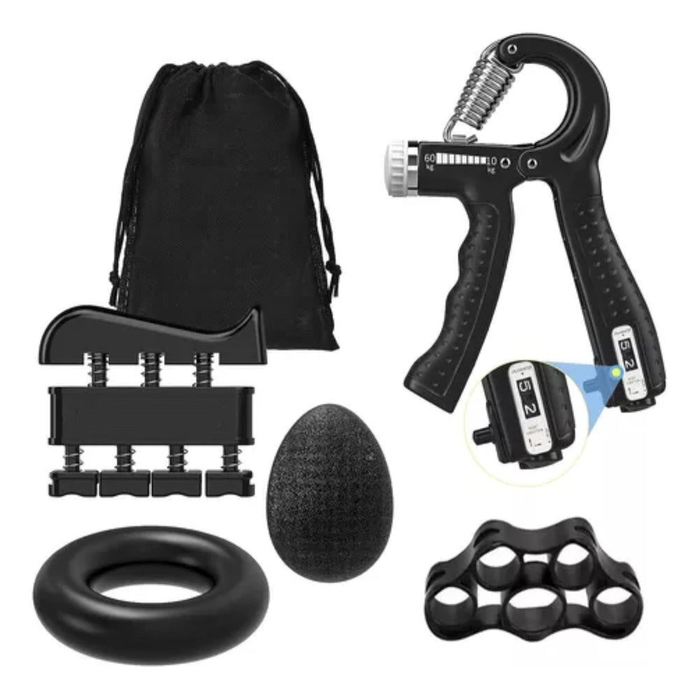 Kit Tensor Hand Grip Ejercitadores Demano Muñeca Graduable