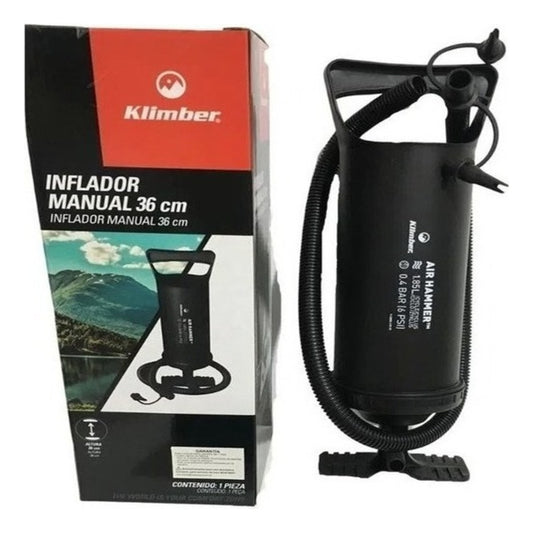 Bomba de aire manual Double Quick I-Intex con 3 boquillas, color negro