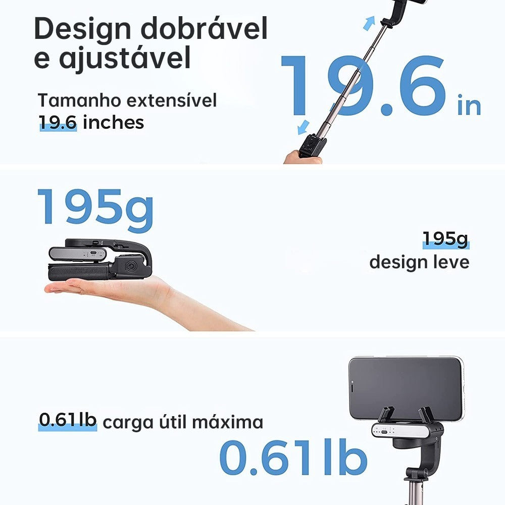 Cardán estabilizador Isteady Q Hohem para teléfono celular C Control, color negro