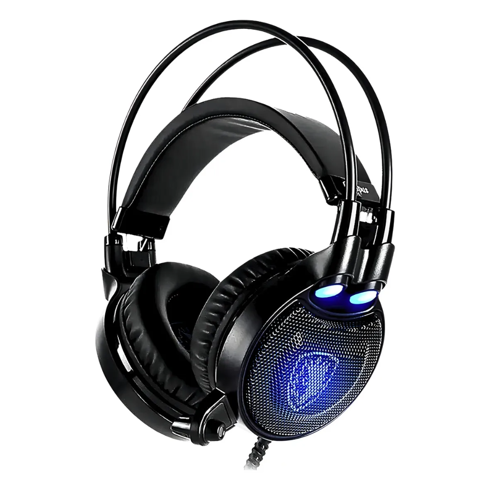 Auriculares Para Juegos Sades Octopus Plus Usb, Potentes Vibraciones, Para Pc, Portátil, Ps4, Ps5, Negro Y Azul