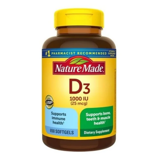 Vitamina D3 1000iu 650 Cápsulas