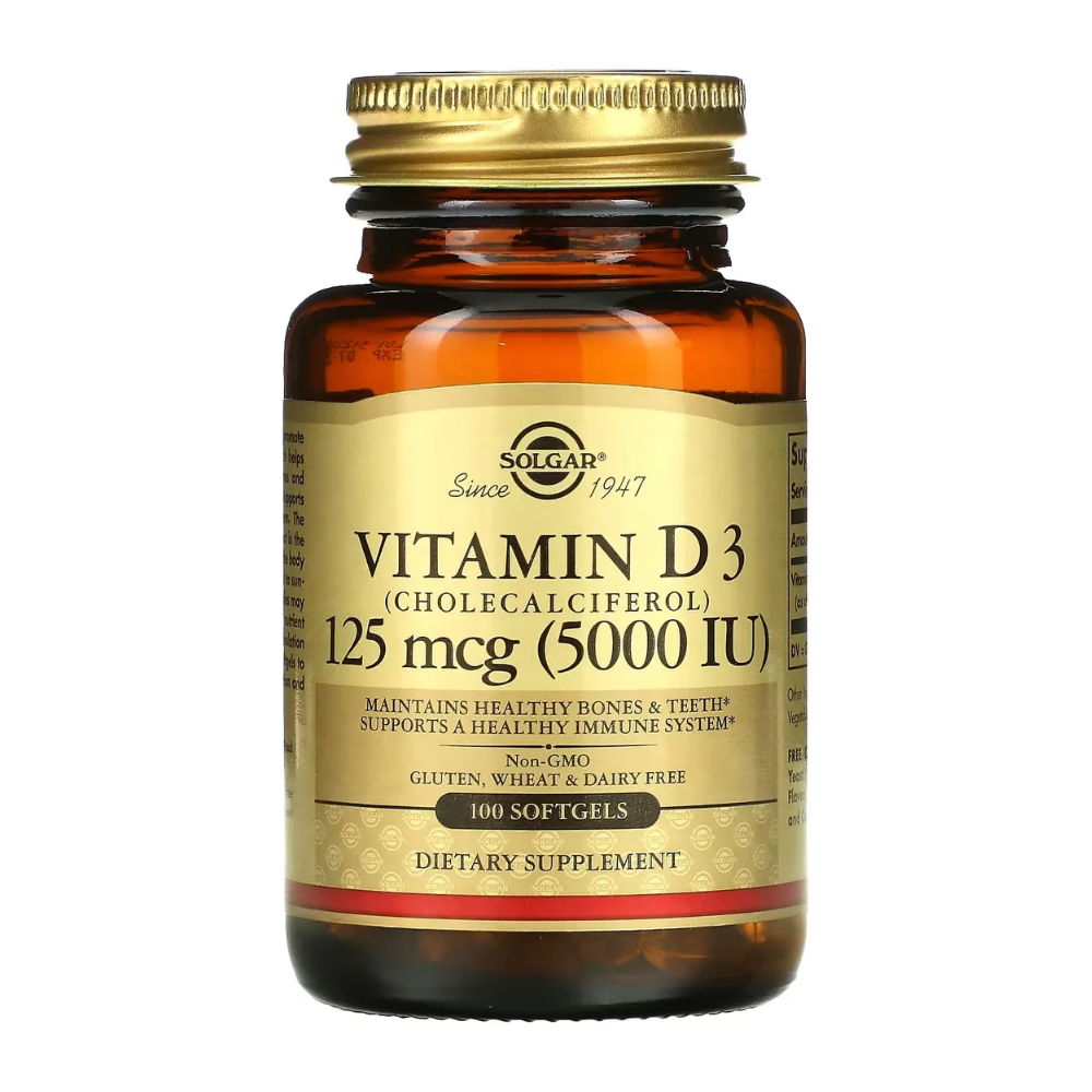 Vitamina D3 Solgar 125mcg 100 softgels