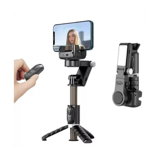 Estabilizador Y Trípode Gimbal Q18 Para Celular Bluetooth Color Negro