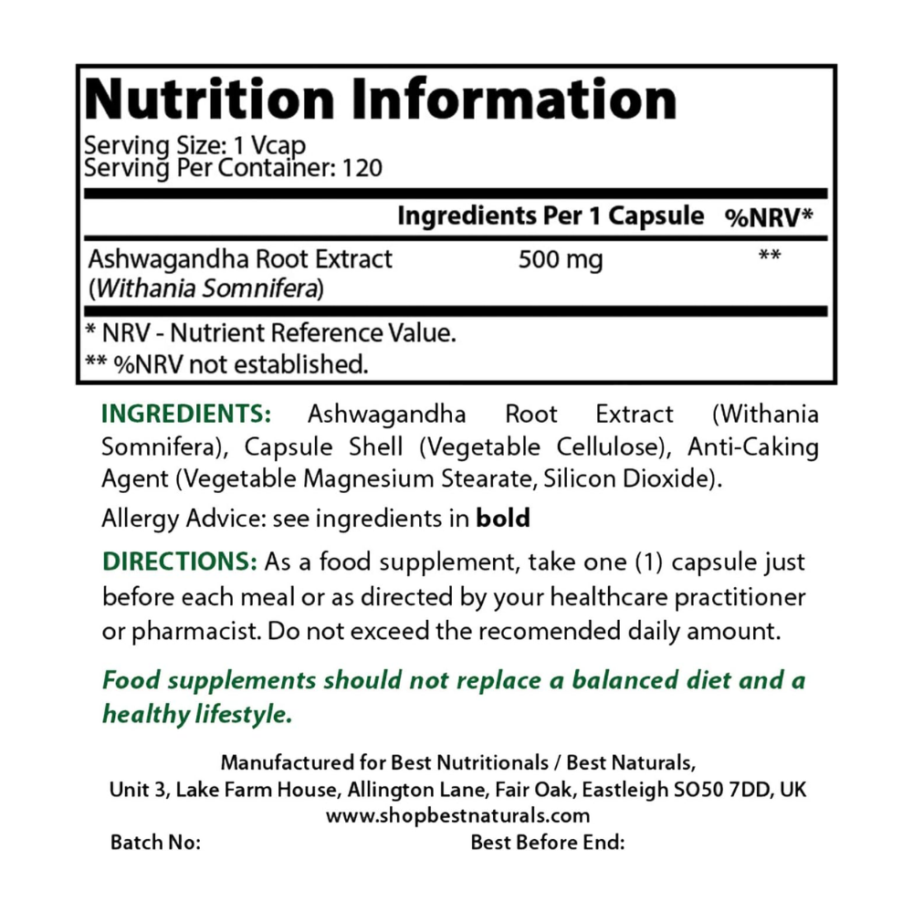 Ashwagandha Adaptogeno Natural 120 caps