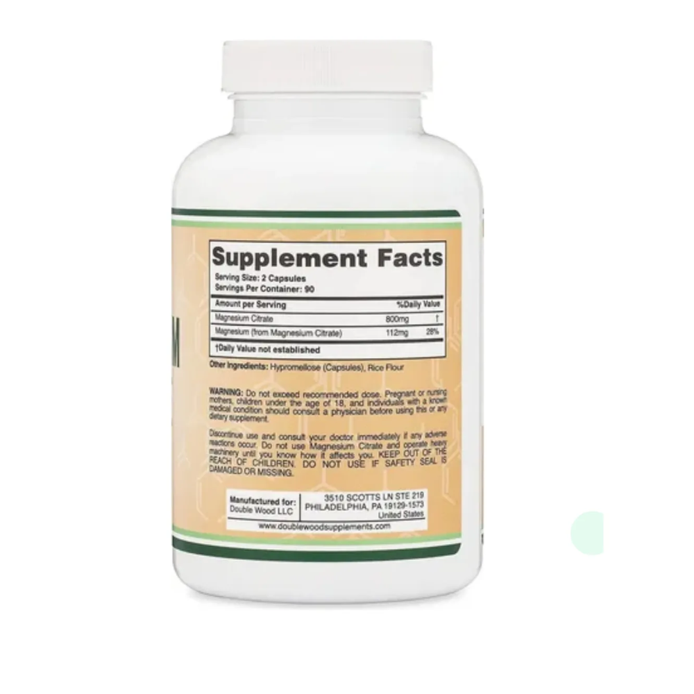 Double Wood Magnesium Citrate Sin Sabor