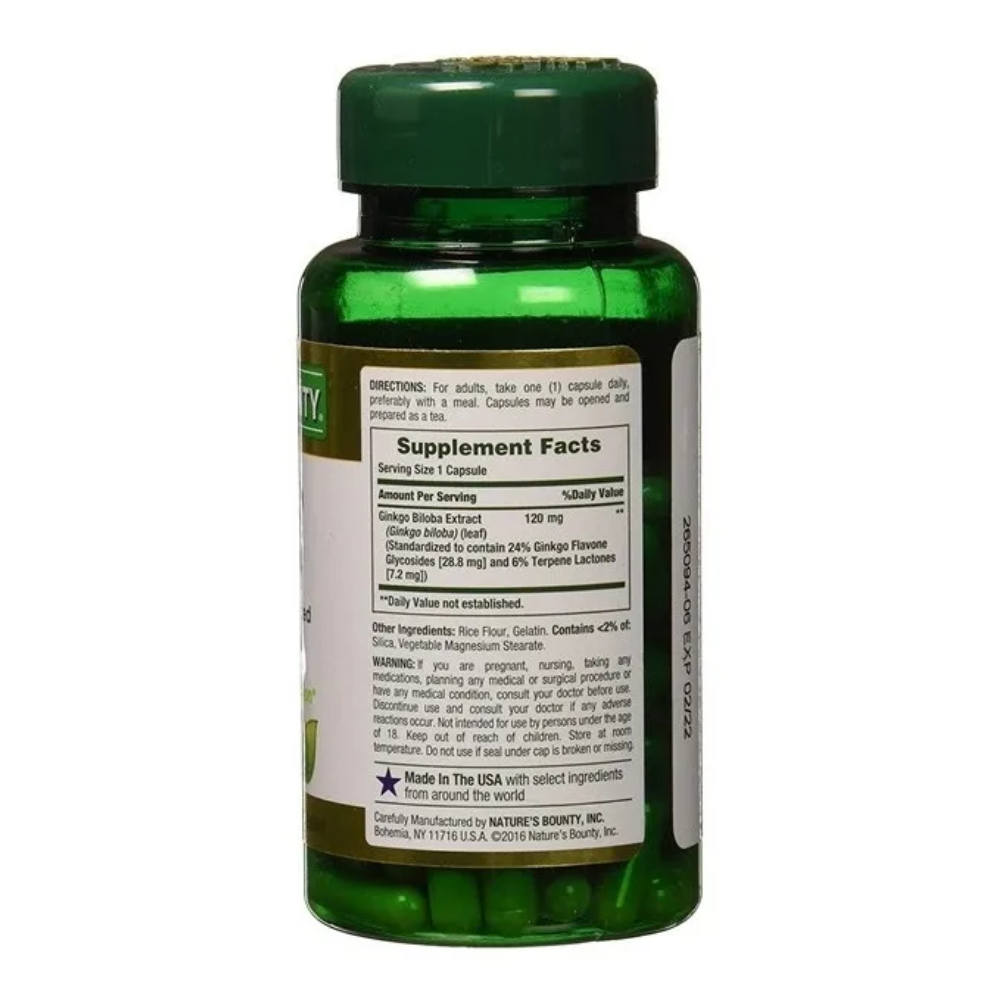 Ginkgo Biloba 120 Mg Función Cerebral 100cáp