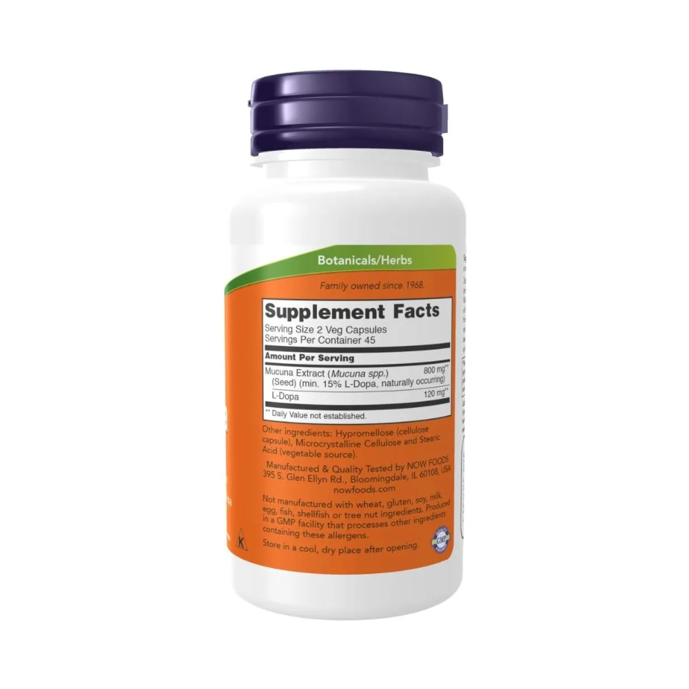 Now Dopa Mucuna 90 Capsulas Sin Sabor