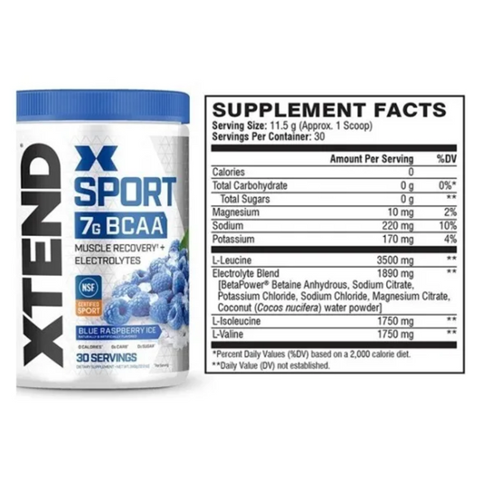 Xtend Sport 7g Bcaa 30 servings Aminoácidos Blue Raspberry