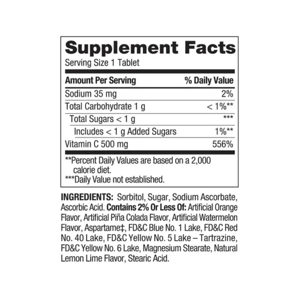 Spring Valley Vitamin C 500mg Sin Sabor