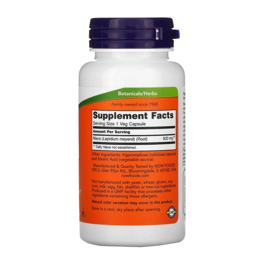Now Maca 500 Mg 100 Cápsulas