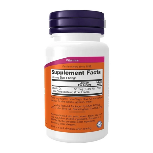 Vitamina D3 1000 Iu Now 360 Cáps Salud Inmune Huesos Fuertes