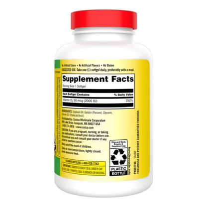 Kirkland Vitamina D3 50mcg 600 Softgels