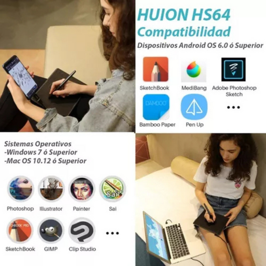 Tableta Digitalizadora Huion Inspiroy HS64