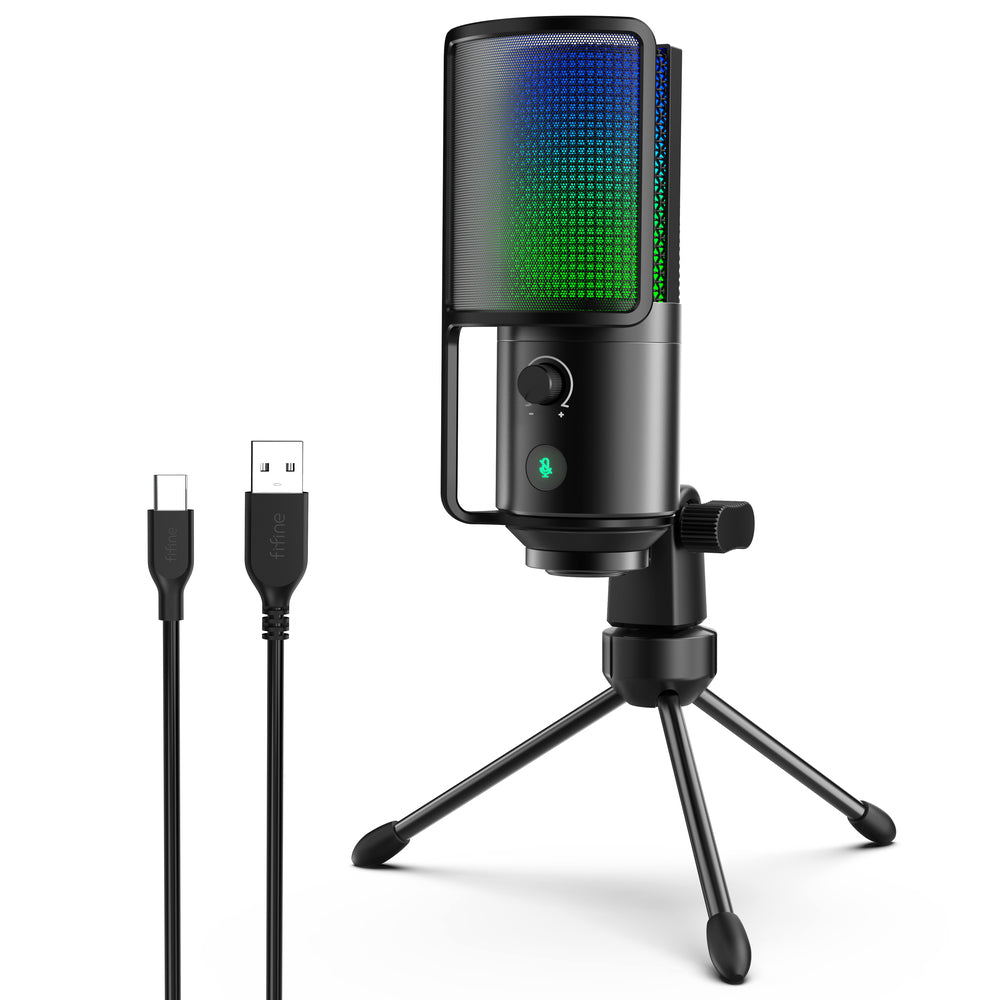 Micrófono Fifine K669 Pro Usb Condensador Cardioide Black