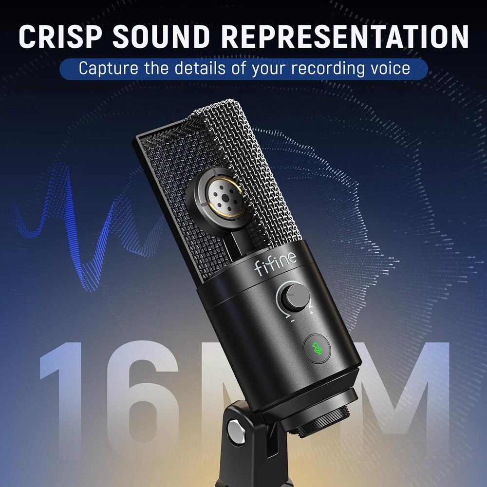 Micrófono Fifine K669 Pro Usb Condensador Cardioide Black