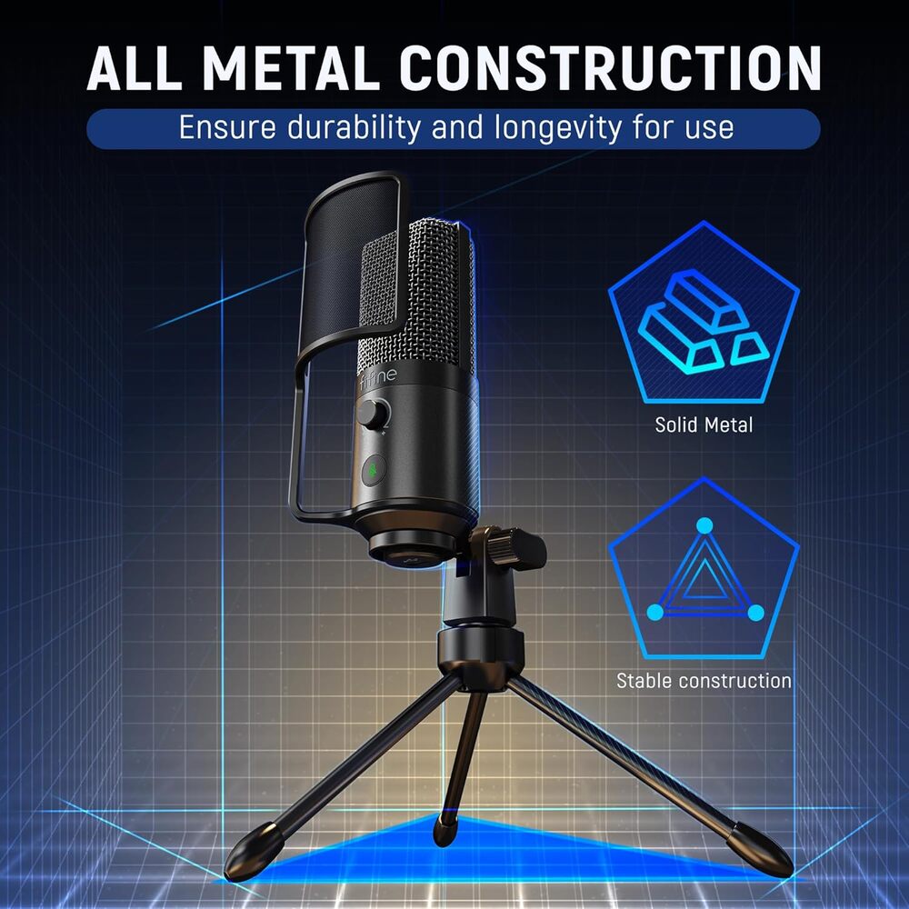 Micrófono Fifine K669 Pro Usb Condensador Cardioide Black
